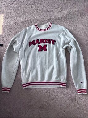 Marist University retro-style Crewneck Sweatshirt with Red Marist Lettering